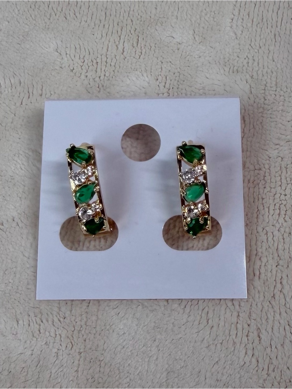 Emerald Cut CZ Hoop Earrings